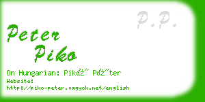 peter piko business card